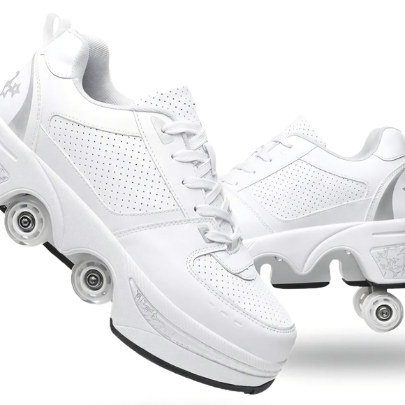 YOUSIOI Other - Unisex White Silver Roller Skate Shoes WMS Size EUR 37 US 7 Eqv to Youth Sz 5